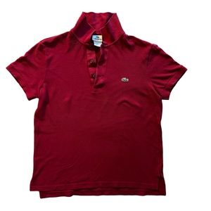 Vintage Lacoste women’s Dark Red Cotton Polo Size 3